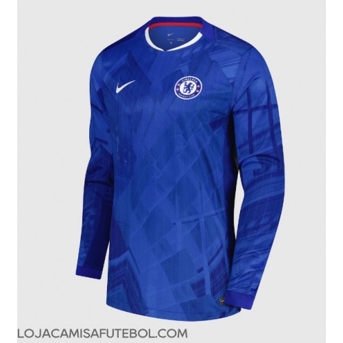 Camisa de Futebol Chelsea Equipamento Principal 2025-26 Manga Comprida
